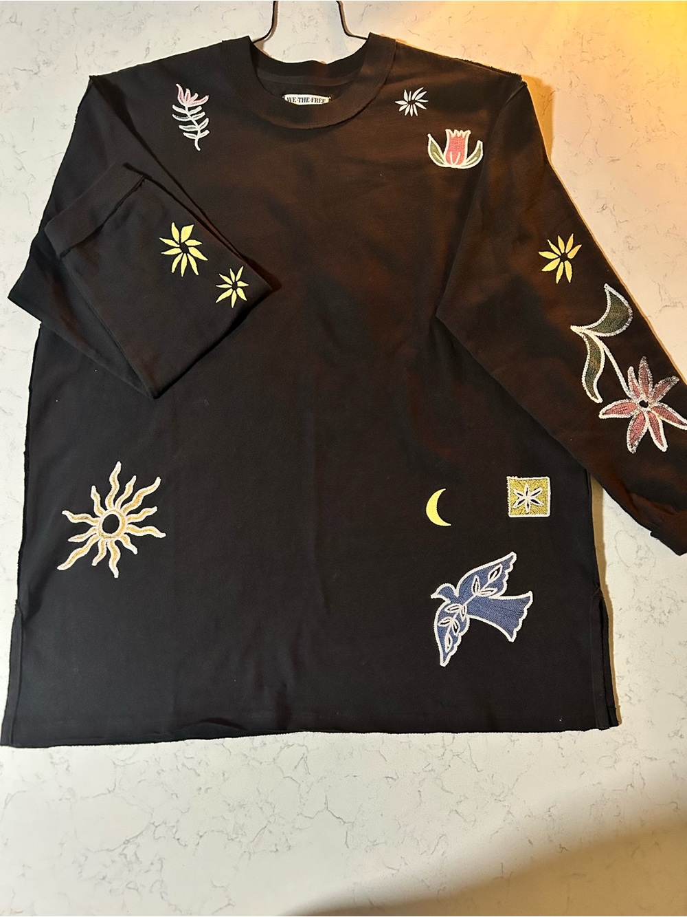 ❌SOLD❌NWT We The Free Never Leaf Me Embroidered Tee In Black Combo - Picture 8 of 16